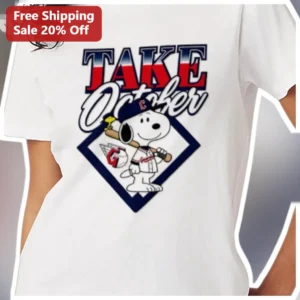 Take Me Out to the Ball Game Tee Snoopy Cleveland Guardians Baseball Shirt Gift for Peanuts Fans available at our Los Angeles warehouse