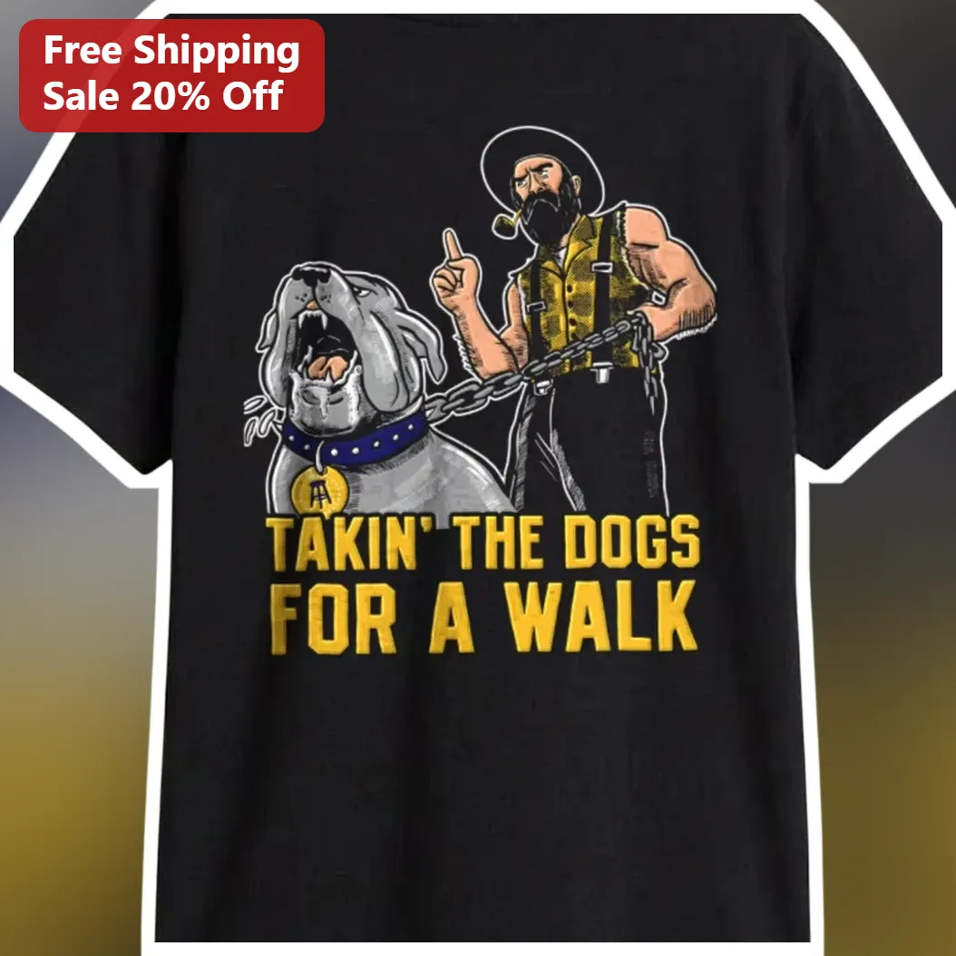 Takin' The Dogs For A Walk Tee Funny Legally Blonde Quote Graphic Shirt for Women available at our Los Angeles warehouse