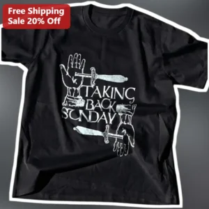 Taking Back Sunday Tee Vintage Emo Band Merch Graphic Shirt for Men Women available at our Los Angeles warehouse
