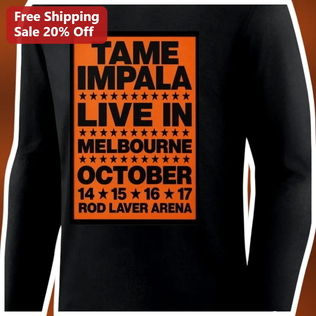 Tame Impala Live in Melbourne Rod Laver Arena Long Sleeve Shirt available at our Los Angeles warehouse