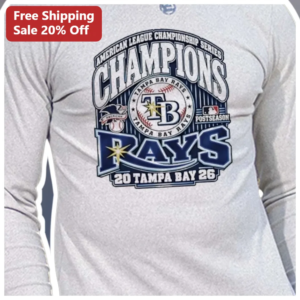 Tampa Bay Rays ALCS Champions Long Sleeve Tee American Leagu — Los Angeles Tampa Bay Rays ALCS Champions Long Sleeve Tee American League Championship Series Postseason Fan Gea available at our Los Angeles warehouse