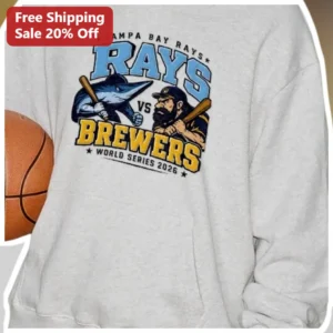 Tampa Bay Rays vs Brewers World Series 2026 Sweatshirt Vintage MLB Baseball Fan Gear available at our Los Angeles warehouse