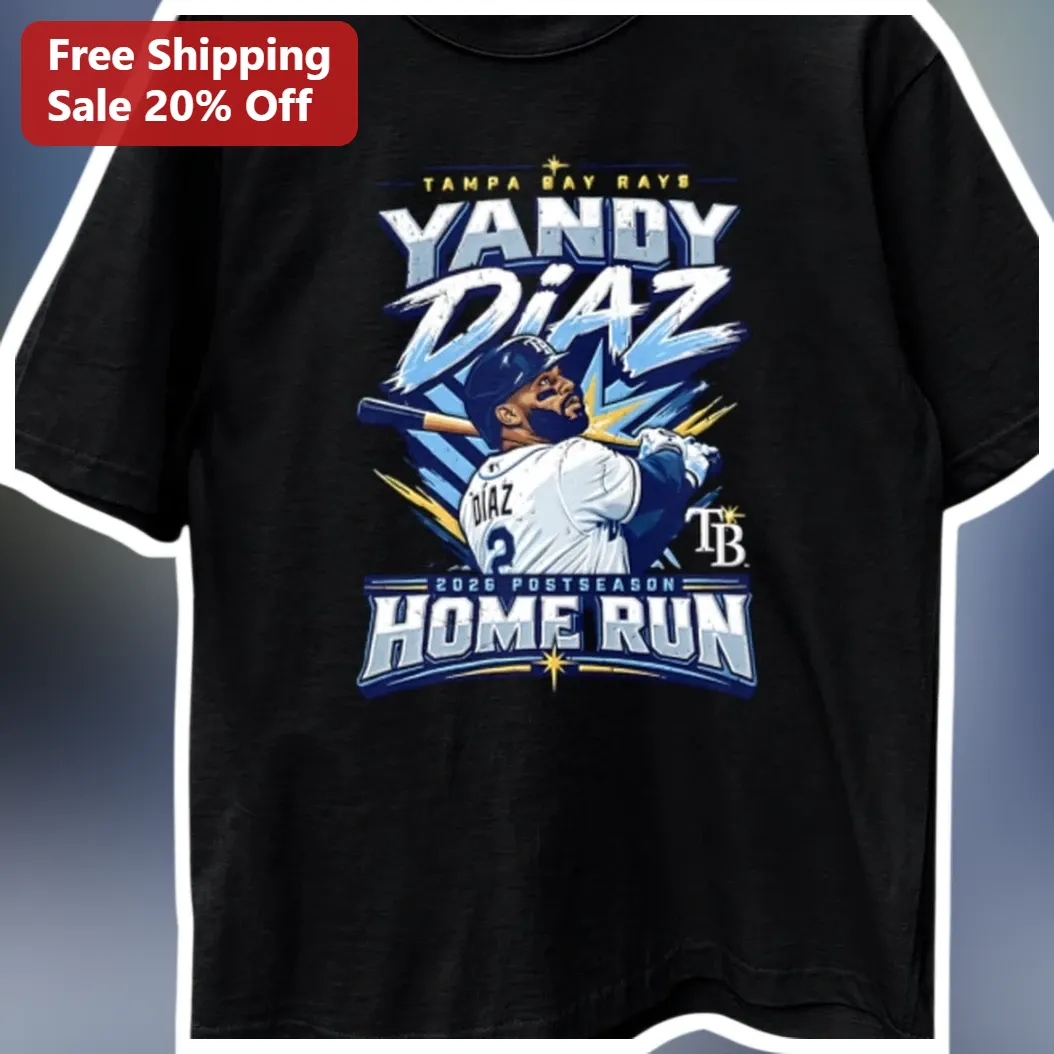 Tampa Bay Rays Yandy Diaz 2026 Postseason Home Run Tee — Los Angeles Tampa Bay Rays Yandy Diaz 2026 Postseason Home Run Tee available at our Los Angeles warehouse