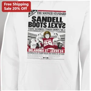 Tate Sandell Boots Texas The Sooner Standard Oklahoma Football Hoodie available at our Los Angeles warehouse