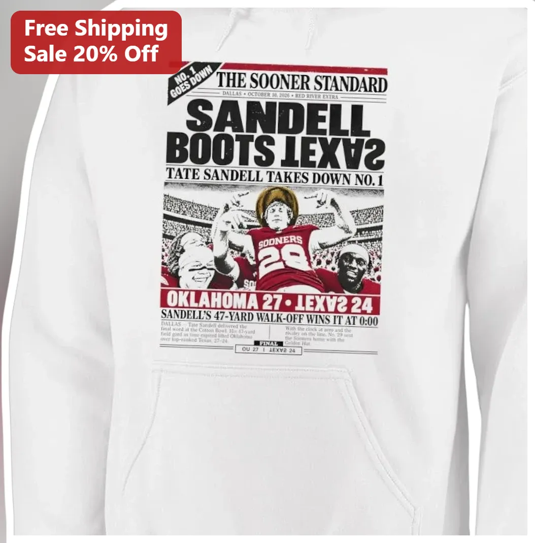 Tate Sandell Boots Texas The Sooner Standard Oklahoma Footba — Los Angeles Tate Sandell Boots Texas The Sooner Standard Oklahoma Football Hoodie available at our Los Angeles warehouse