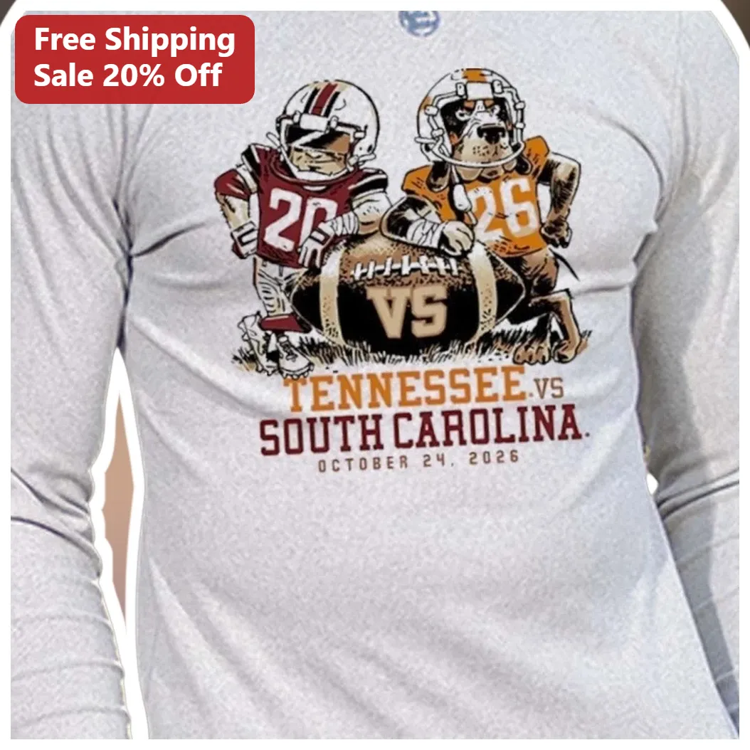 Tennessee vs South Carolina Long Sleeve Tee SEC Football Riv — Los Angeles Tennessee vs South Carolina Long Sleeve Tee SEC Football Rivalry Game Day Apparel for Fans available at our Los Angeles warehouse