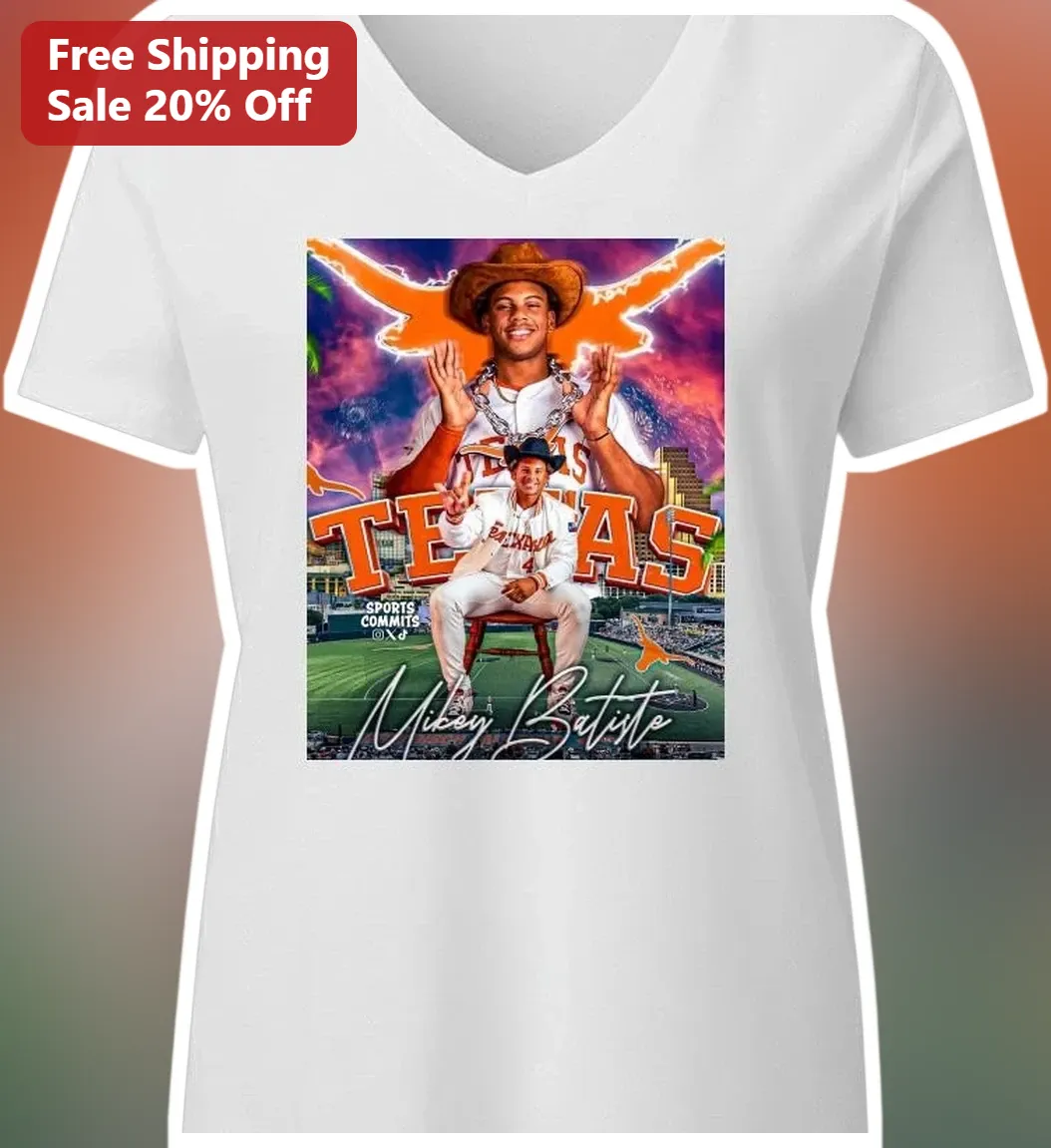 Texas Mikey Batiste Signature Longhorns Baseball Player Grap — Los Angeles Texas Mikey Batiste Signature Longhorns Baseball Player Graphic Tee available at our Los Angeles warehouse