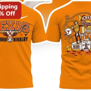 Texas Red River Rivalry Tee UT vs OU Cotton Bowl Game Day Fan Apparel available at our Los Angeles warehouse