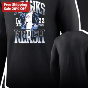 Thanks Kersh A Legacy In Blue Clayton Kershaw Retirement Tribute Long Sleeve Tee For Baseball Fans available at our Los Angeles warehouse
