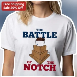 The Battle of the Notch Tee Funny College Greek Life Party Shirt for Students available at our Los Angeles warehouse
