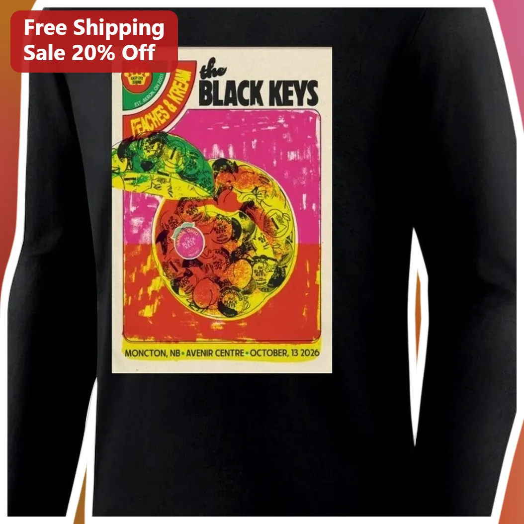 The Black Keys Peaches Kreem Long Sleeve Tee Retro Concert Graphic Shirt available at our Los Angeles warehouse