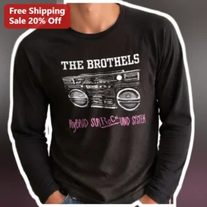 The Brothels Hybrid Surrock Und System Long Sleeve Tee Retro Boombox Cassette Band Merch available at our Los Angeles warehouse