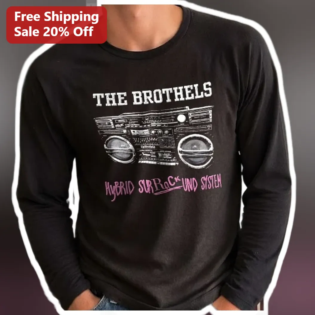 The Brothels Hybrid Surrock Und System Long Sleeve Tee Retro Boombox Cassette Band Merch available at our Los Angeles warehouse