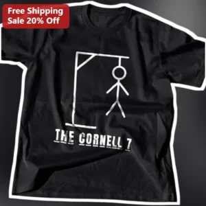 THE CORNELL 7 Distressed Protest Graphic Tee Black Cotton Social Justice Apparel available at our Los Angeles warehouse