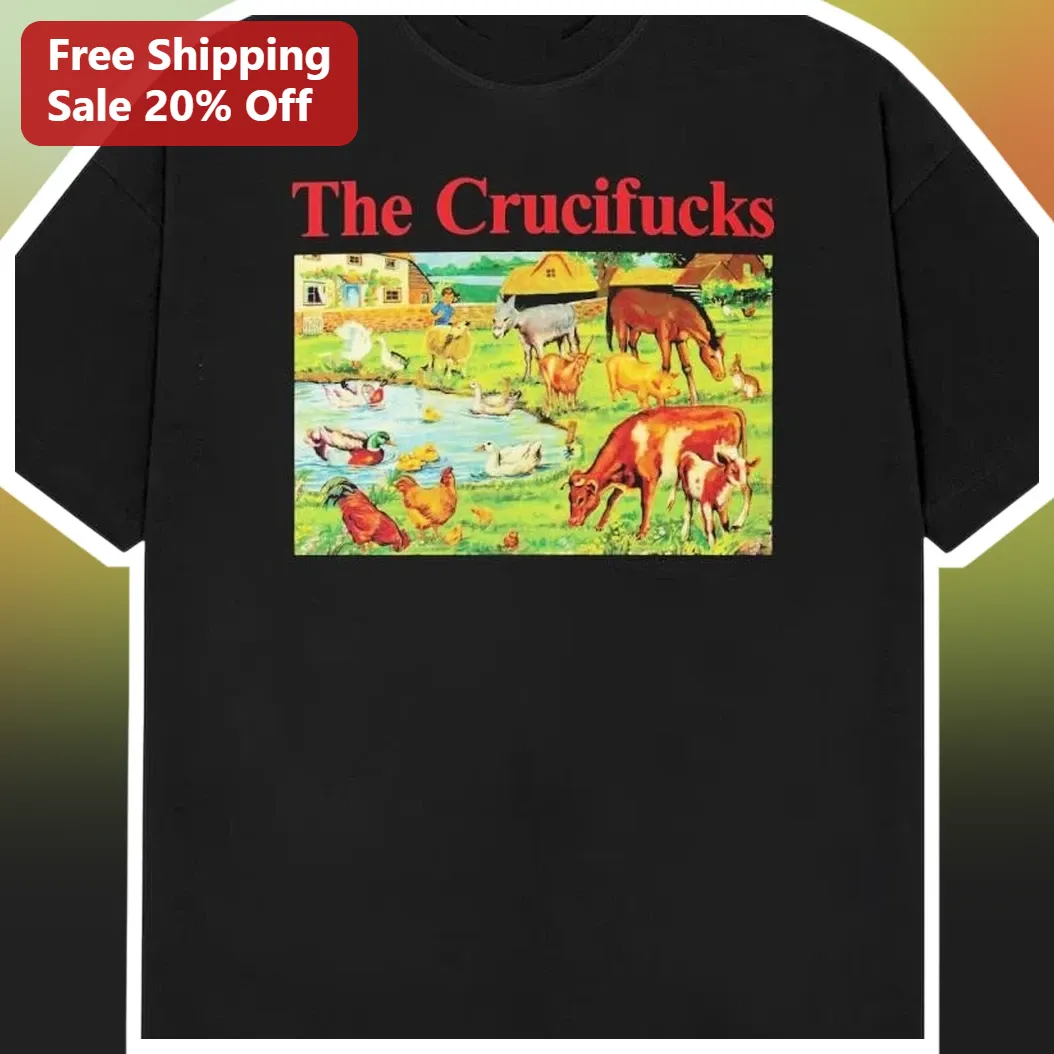 The Crucifucks Tee Vintage Farm Animal Graphic Punk Hardcore — Los Angeles The Crucifucks Tee Vintage Farm Animal Graphic Punk Hardcore Cotton Shirt available at our Los Angeles warehouse