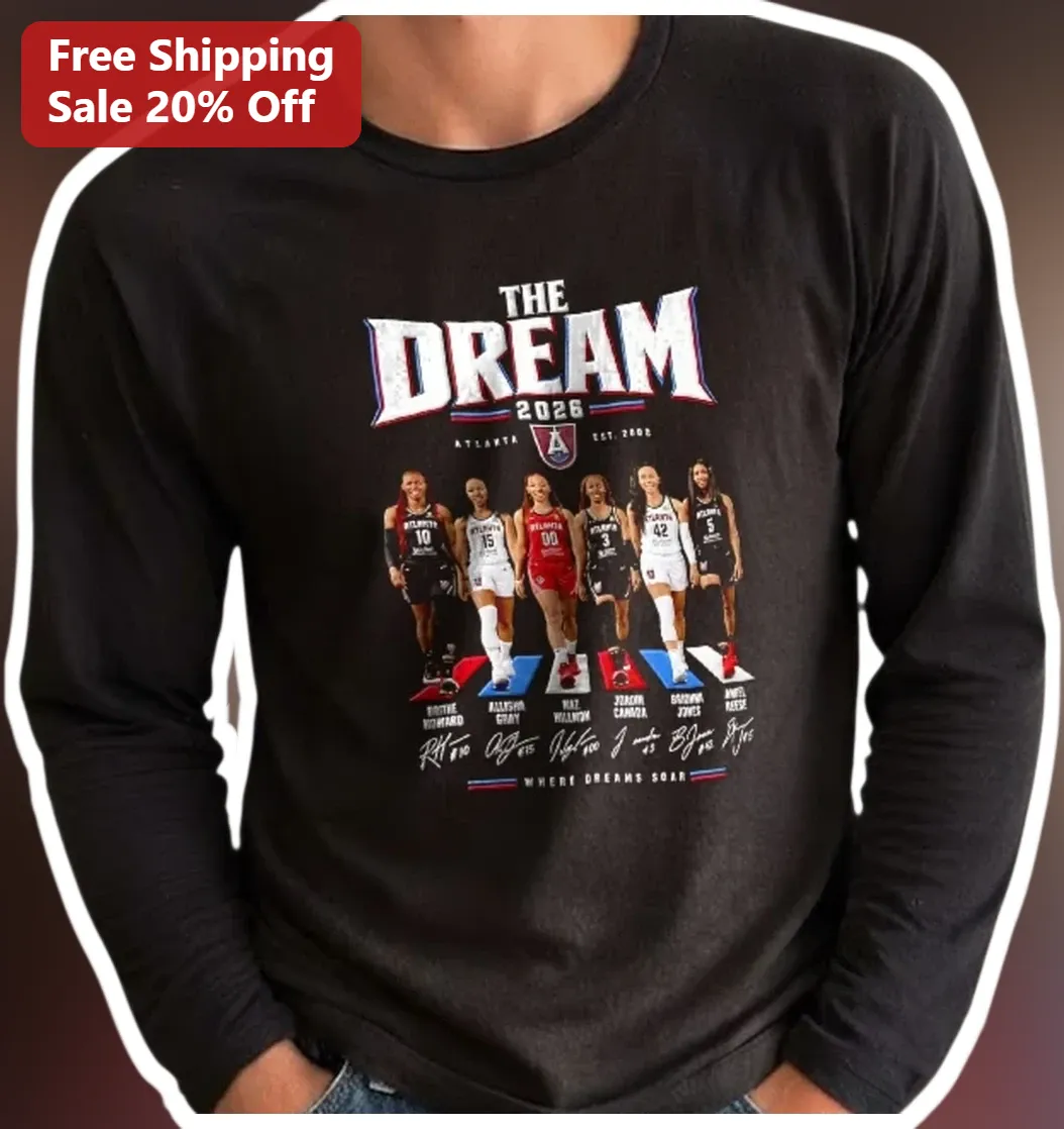 The Dream Where Dreams Soar Atlanta Dream WNBA Rhyne Howard Long Sleeve Tee available at our Los Angeles warehouse