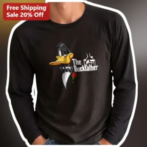 The Duckfather Daffy Duck Long Sleeve Tee Funny Movie Parody Gift for Men Women available at our Los Angeles warehouse