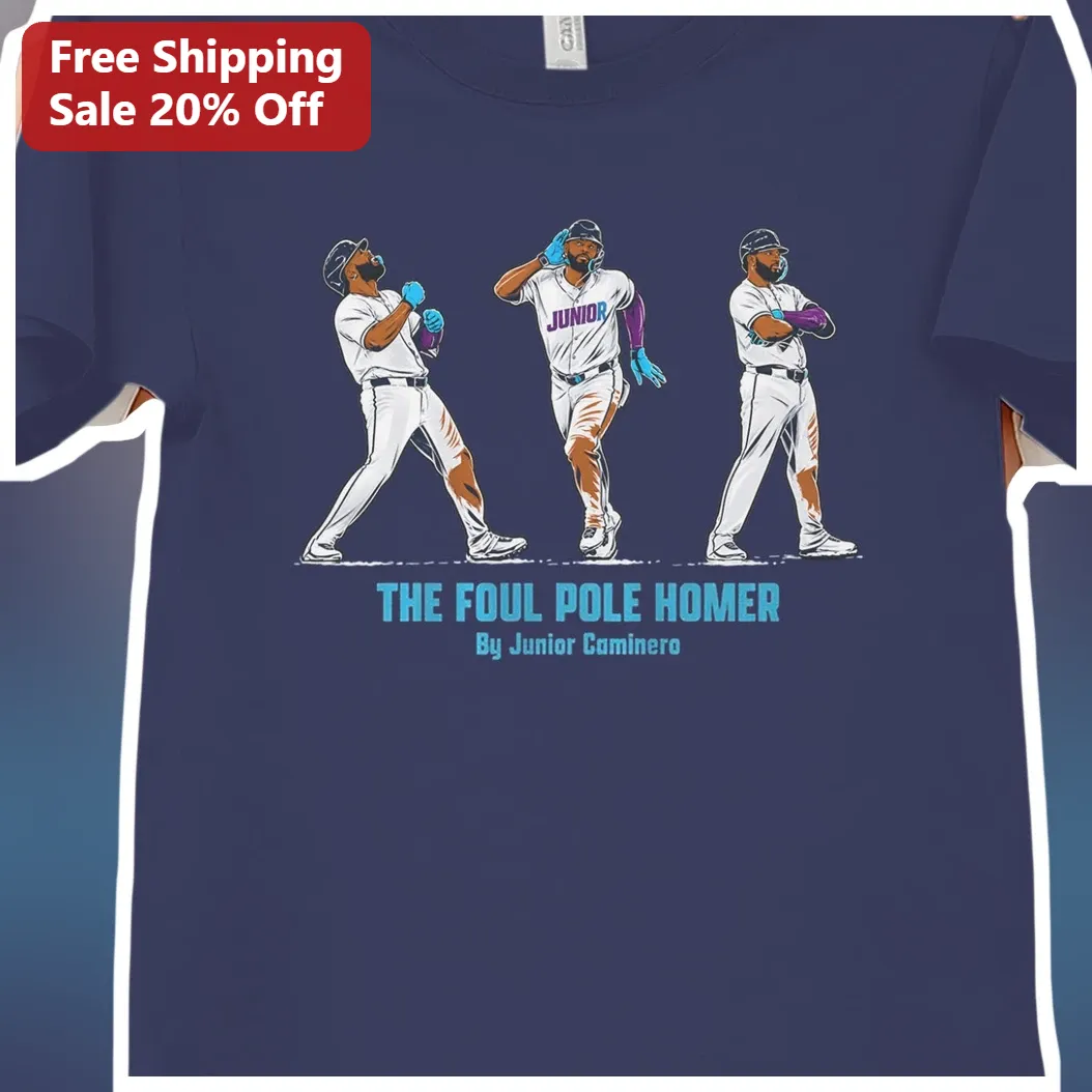 The Foul Pole Homer Junior Caminero Baseball Tee — Los Angeles The Foul Pole Homer Junior Caminero Baseball Tee available at our Los Angeles warehouse