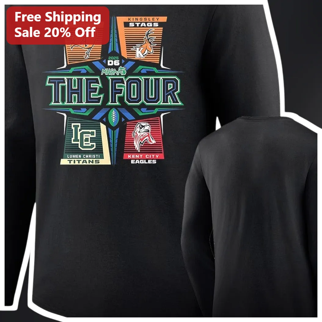 THE FOUR Long Sleeve Tee Michigan High School Football MHSAA — Los Angeles THE FOUR Long Sleeve Tee Michigan High School Football MHSAA Regional Championship Varsity Gift available at our Los Angeles warehouse