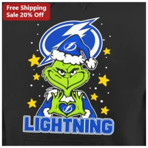 The Grinch Lightning Hoodie Tampa Bay NHL Christmas Fan Art available at our Los Angeles warehouse
