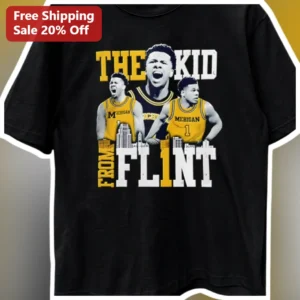 The Kid From Flint Tee Cade Cunningham Michigan Basketball Fan Gift available at our Los Angeles warehouse