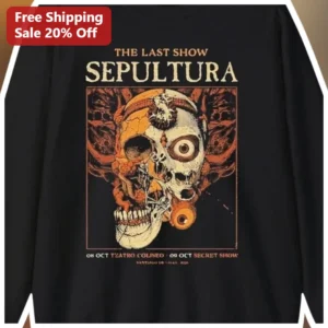 The Last Show Sepultura Long Sleeve Tee Farewell Tour Merch available at our Los Angeles warehouse