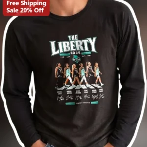 The Liberty New York Est. 1997 WNBA Abbey Road Long Sleeve Tee available at our Los Angeles warehouse