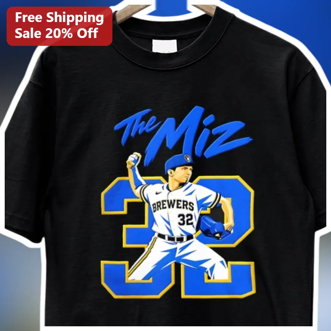 The Miz Tee Milwaukee Brewers Baseball Pitcher Jacob Misiorowski Graphic Shirt available at our Los Angeles warehouse