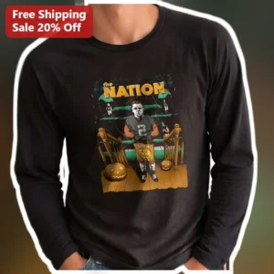 The NATION Long Sleeve Tee Vintage College Football Halloween Autumn Fan Gift available at our Los Angeles warehouse