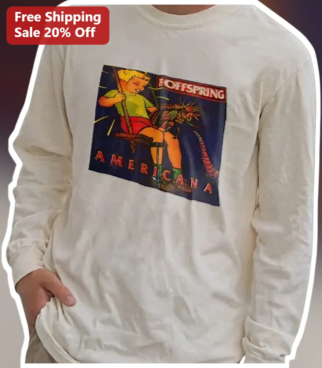 The Offspring Americana Long Sleeve Tee Punk Rock Band Merch available at our Los Angeles warehouse