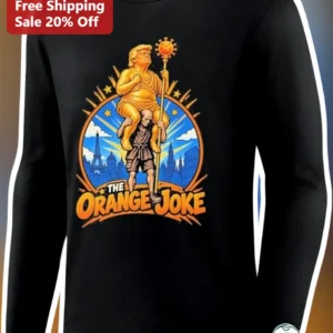 THE ORANGE JOKE Long Sleeve Tee Donald Trump Joe Biden Political Satire Shirt available at our Los Angeles warehouse