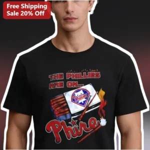 The Phillies Are On Phire Tee Philadelphia MLB Fan Baseball Shirt available at our Los Angeles warehouse
