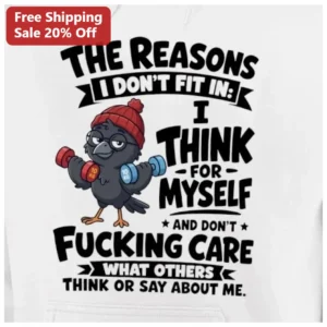 The Reasons I Don't Fit In Funny Introvert Hoodie Sarcastic Independent Thinker Gift available at our Los Angeles warehouse