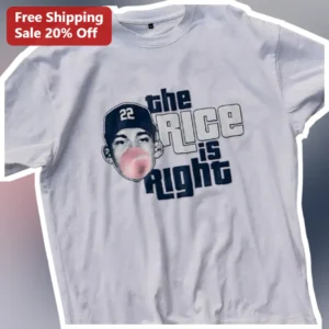 The RICE is Right Ben Rice Yankees Fan Graphic Tee available at our Los Angeles warehouse