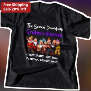 The Seven Dwarfs of Crohn's Disease Tee Funny Chronic Illness Gift for IBD Warriors available at our Los Angeles warehouse