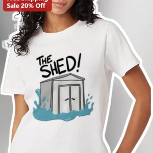 The Shed Funny Cartoon Storage Unit Graphic Tee for Homeowners DIY Gift available at our Los Angeles warehouse
