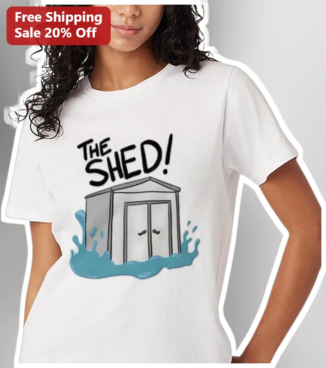 The Shed Funny Cartoon Storage Unit Graphic Tee for Homeowners DIY Gift available at our Los Angeles warehouse