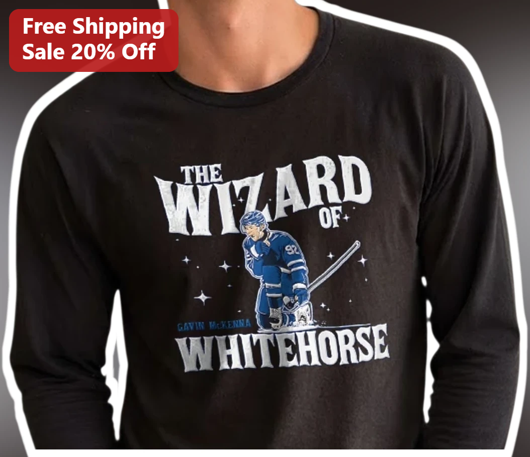 The Wizard of Whitehorse Long Sleeve Tee Hockey Player Graph — Los Angeles The Wizard of Whitehorse Long Sleeve Tee Hockey Player Graphic Shirt available at our Los Angeles warehouse
