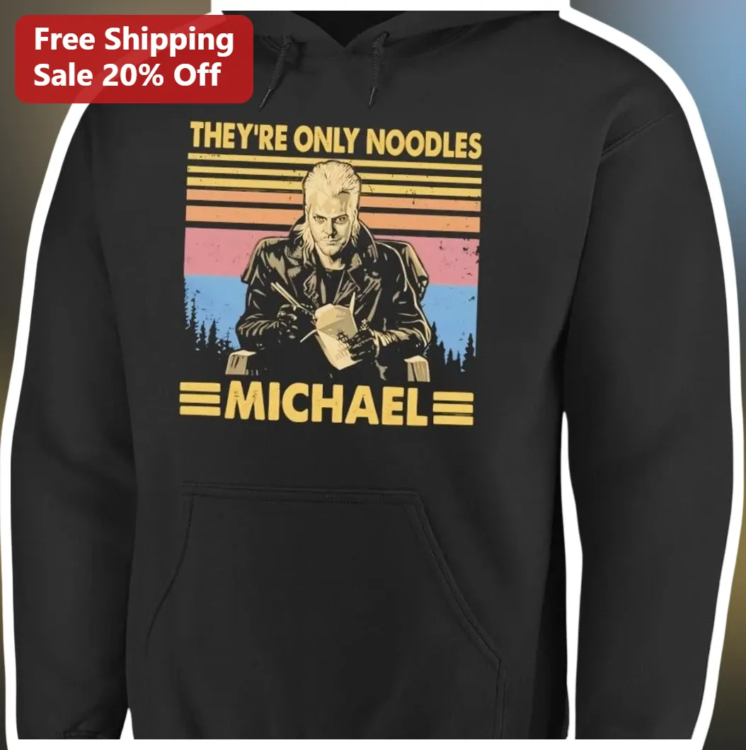 They're Only Noodles Geralt of Rivia Vintage Sunset Hoodie Funny Gamer Gift for Men available at our Los Angeles warehouse