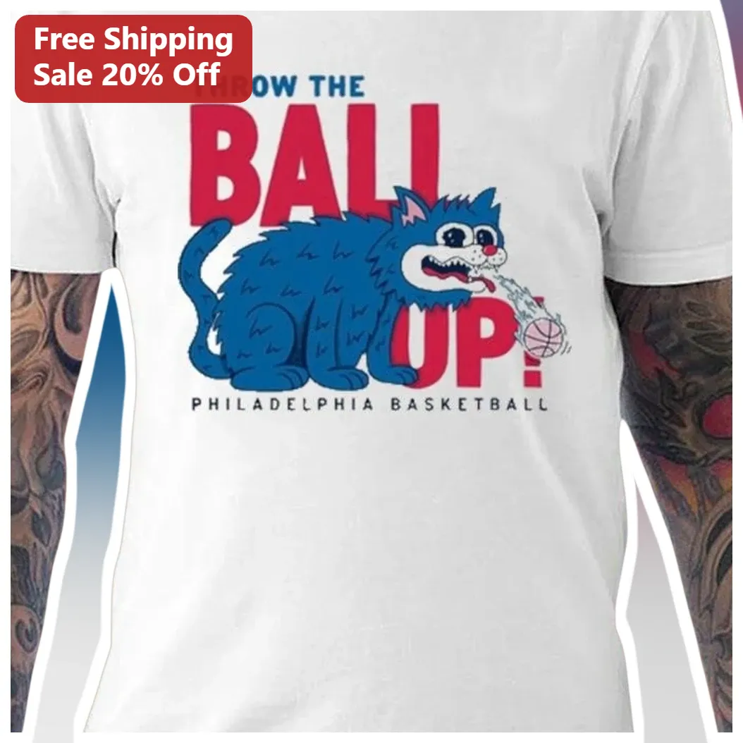 Throw The Ball Up Philadelphia Basketball Tee Retro Sixers F — Los Angeles Throw The Ball Up Philadelphia Basketball Tee Retro Sixers Fan Graphic Shirt available at our Los Angeles warehouse