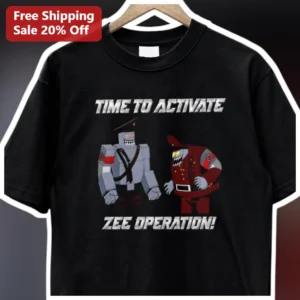 Time To Activate Zee Operation Funny Gaming Zombie Pixel Art Tee available at our Los Angeles warehouse