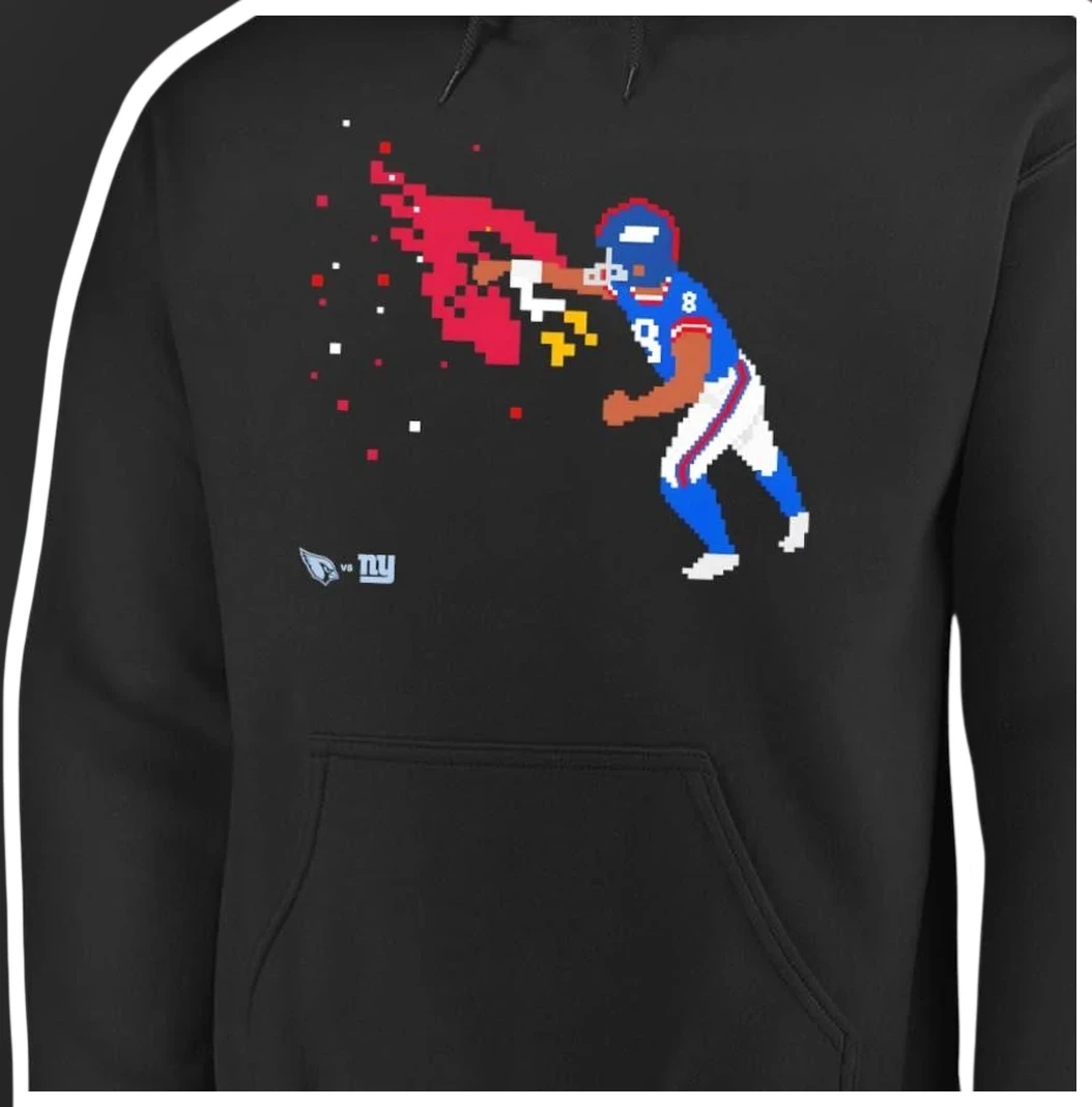 Titans vs Giants Hoodie Tennessee Titans NY Giants Pixel Art NFL Game Day Pullover available at our Los Angeles warehouse