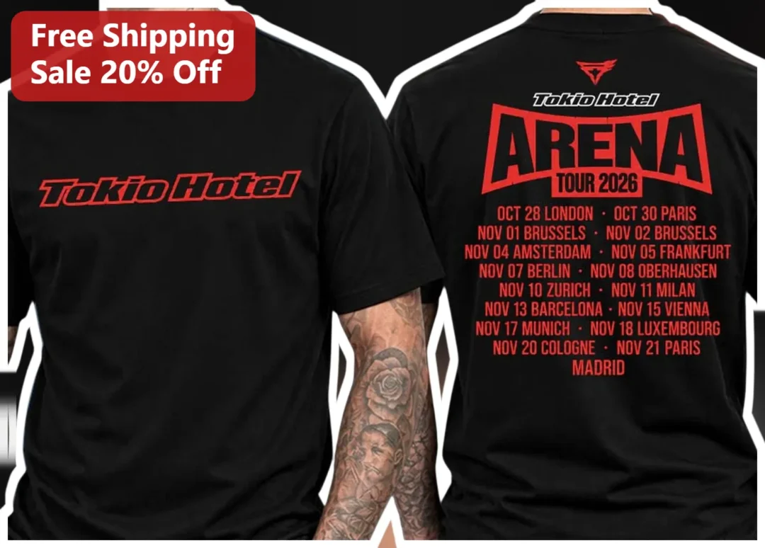 Tokio Hotel ARENA TOUR 2026 Band Merch Tee Rock Concert Tour — Los Angeles Tokio Hotel ARENA TOUR 2026 Band Merch Tee Rock Concert Tour Shirt Gift for Fans available at our Los Angeles warehouse