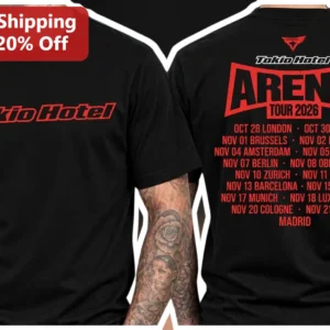 Tokio Hotel ARENA TOUR 2026 Band Merch Tee Rock Concert Tour Shirt Gift for Fans available at our Los Angeles warehouse