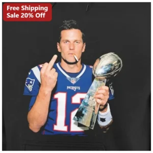Tom Brady Hoodie NFL Quarterback Fan Gear Edgy Streetwear Pullover Gift for Men available at our Los Angeles warehouse