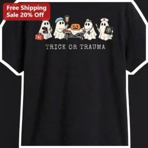 Trick Or Trauma Tee Halloween Medical Humor Shirt...