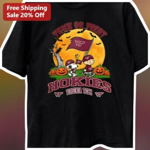 Trick Or Treat Hokies Virginia Tech Tee Snoopy...