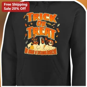 Trick or Treat Vintage Halloween Hoodie Retro Cartoon Ghosts Pullover for Women Men available at our Los Angeles warehouse