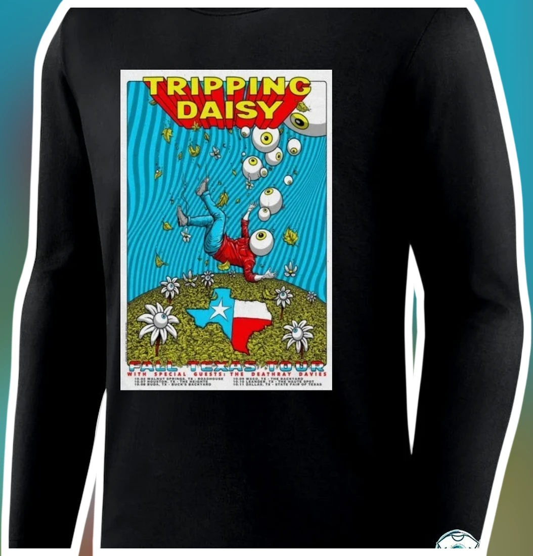 Tripping Daisy Fall Texas Tour Long Sleeve Tee Psychedelic B — Los Angeles Tripping Daisy Fall Texas Tour Long Sleeve Tee Psychedelic Band Merch available at our Los Angeles warehouse