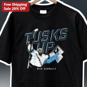 TUSKS UP Tee Arizona Coyotes Nick Schmaltz Hockey Fan Gift Black Graphic Shirt available at our Los Angeles warehouse